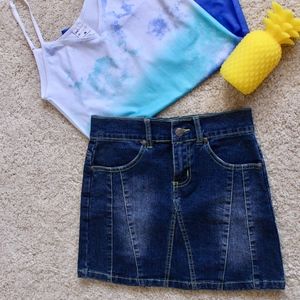Mini Jeans Skirt Jr Sz 1.Lightly Whiskered short